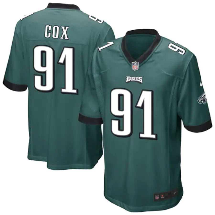 Men Philadelphia Eagles 91 Fletcher Cox Nike Midnight Green Team Game NFL Jersey